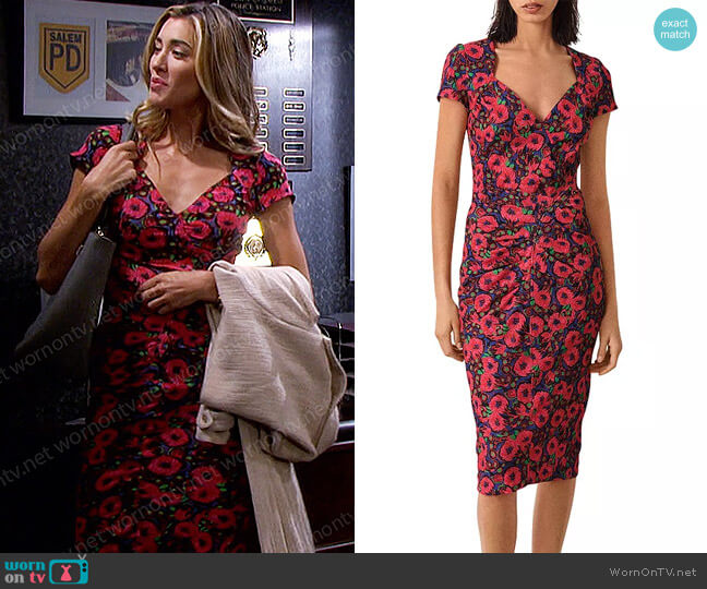 Ba&Sh Diane Floral Print Dress worn by Sloan Peterson (Jessica Serfaty) on Days of our Lives