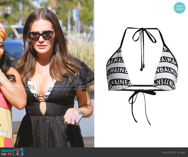 Balmain Logo Triangle 2-Piece Bikini Set worn by Meredith Marks on The Real Housewives of Salt Lake City