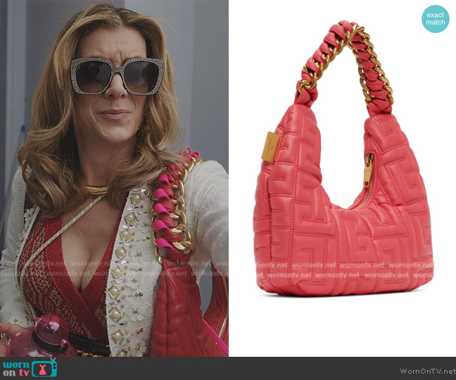 Balmain Quilted leather Pillow Hobo bag worn by Madeline Wheeler (Kate Walsh) on Emily in Paris