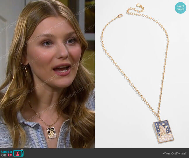 Baublebar Tarot Card Necklace - The Star worn by Alice Caroline Horton (Lindsay Arnold) on Days of our Lives