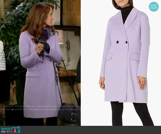 Bcbgmaxazria Phoebe Coat in Lavender worn by Lily Winters (Christel Khalil) on The Young and the Restless