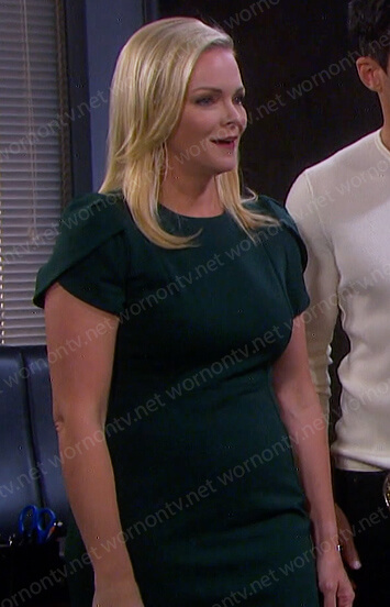 Belle’s green short sleeve dress on Days of our Lives