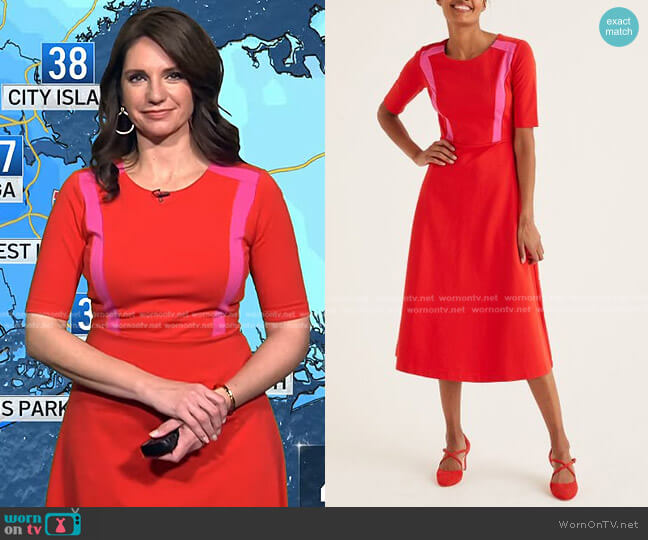 Boden Emily Midi Fit & Flare Dress worn by Maria Larosa on Today