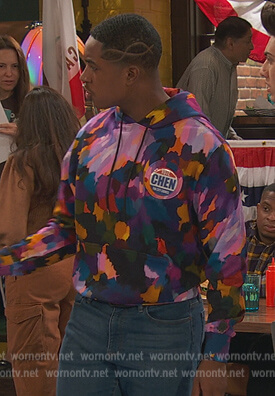 Booker's multicolored print hoodie on Ravens Home