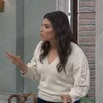 Brook Lynn’s crochet sleeve sweater on General Hospital