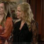 Brooke’s black lace blouse on The Bold and the Beautiful