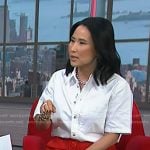 Vicky’s red button front skirt on NBC News Daily