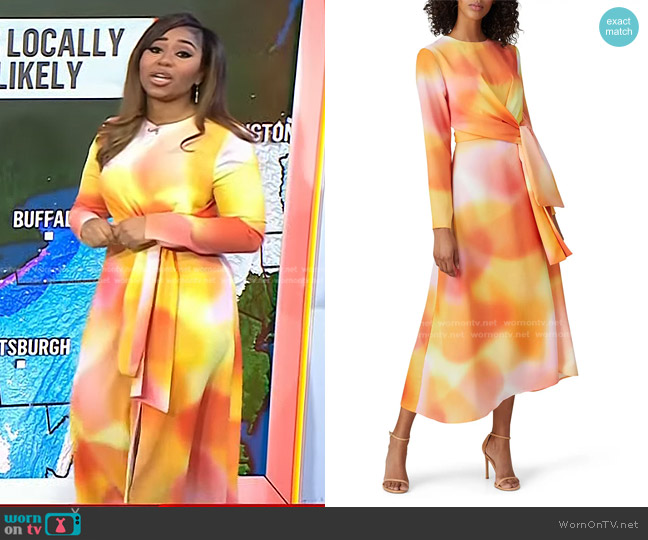 C/Meo Collective Blindfold Long Sleeve Dress worn by Somara Theodore on Today