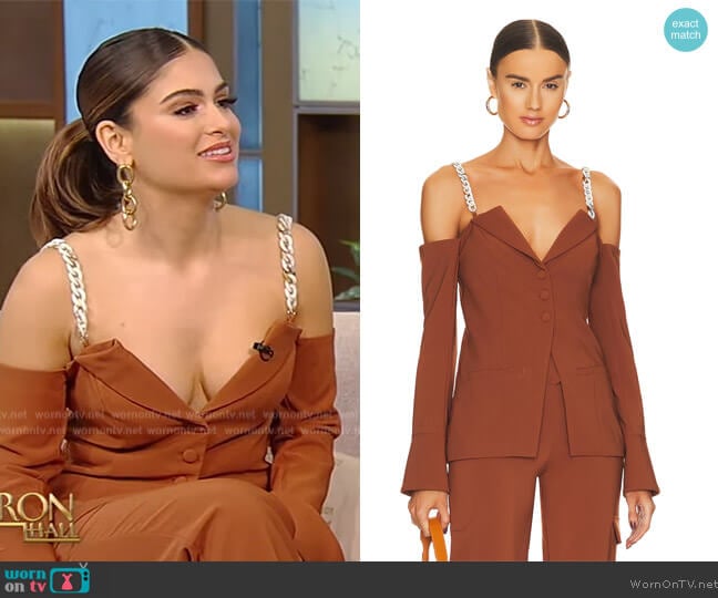 Camila Coelho Ember Blazer Top worn by Batsheva Haart on Tamron Hall Show