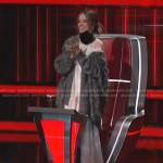Camila’s lace gown and grey cardigan on The Voice