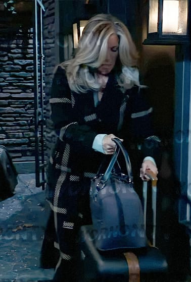 Carly's black checked coat on General Hospital