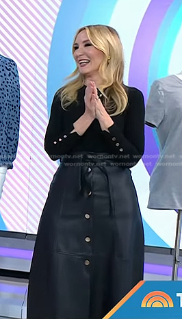 Chassie’s black sweater and leather skirt on Today