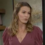 Chelsea’s pink wrap blouse on The Young and the Restless