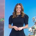Cheryl Scott’s navy puff sleeve mini dress on Good Morning America