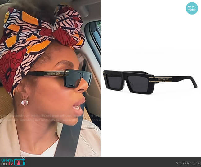 Dior Black Oval Sunglasses worn by Candiace Dillard Bassett on The Real Housewives of Potomac