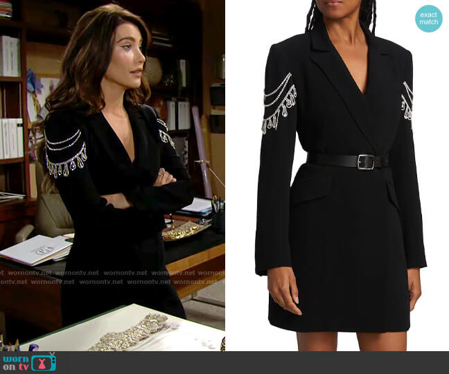 Cinq a Sept Kaylen Blazer Dress worn by Steffy Forrester (Jacqueline MacInnes Wood) on The Bold and the Beautiful