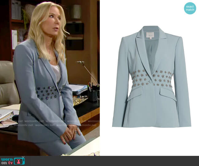 Cinq a Sept Loisa Blazer in Ocean Dew worn by Brooke Logan (Katherine Kelly Lang) on The Bold and the Beautiful