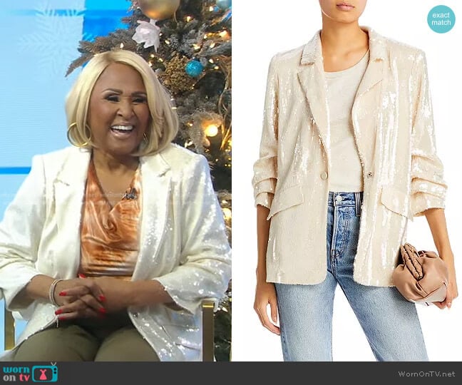 Cinq a Sept Kimmi Sequin-Embroidered Blazer worn by Darlene Love on Good Morning America
