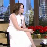 Claire Foy’s white tweed dress on Live with Kelly and Ryan
