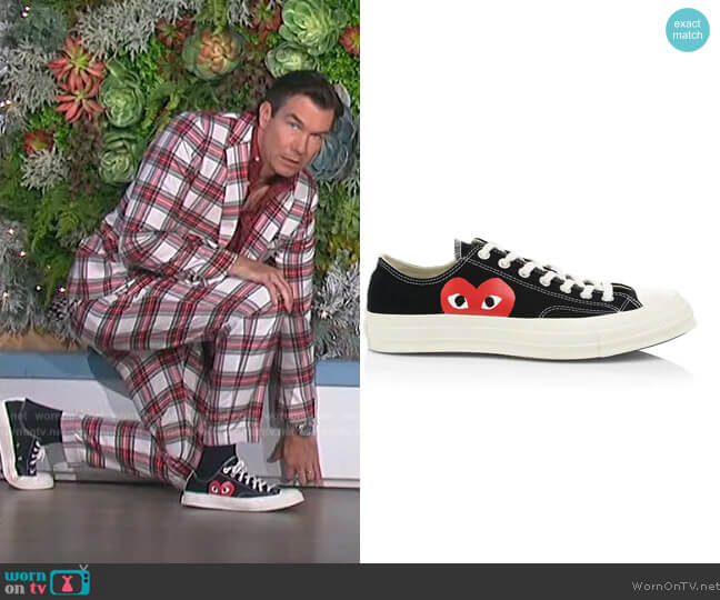 Comme des Garcons PLAY Converse Unisex Chuck Taylor All Star One Heart Low-Top Sneakers worn by Jerry O'Connell on The Talk