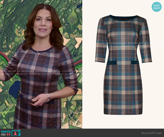 Connected Plaid Sheath Dress worn by Heather O’Rourke on Good Morning America