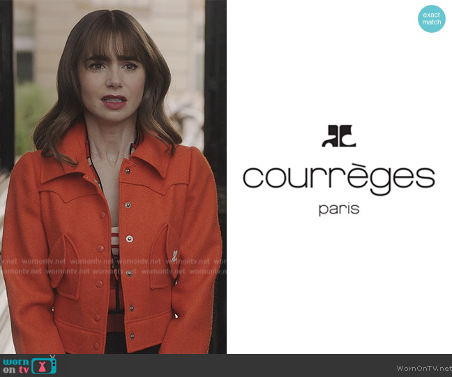 Courreges Vintage Jacket worn by Emily Cooper (Lily Collins) on Emily in Paris
