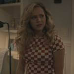 Courtney’s red checkerboard print top on Stargirl