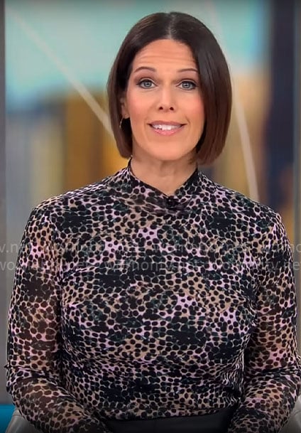 Dana Jacobson’s spotted print top on CBS Mornings