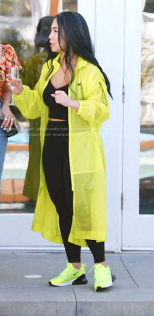 Danna's yellow nylon coat and sneakers on The Real Housewives of Salt Lake City