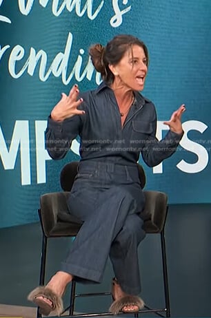 Daun Dees’s denim jumpsuit on Access Hollywood