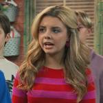 Destiny’s pink and red stripe sweater on Bunkd