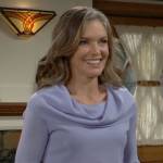 Diane’s blue cowl neck sweater on The Young and the Restless