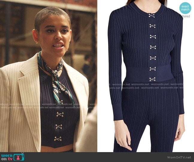  Hook Rib Cardigan Dion Lee worn by Julien Calloway (Jordan Alexander) on Gossip Girl