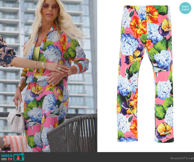 Dolce and Gabbana Floral Print Pants worn by Alexia Echevarria (Alexia Echevarria) on The Real Housewives of Miami