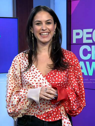Donna’s red dotted wrap top on Today