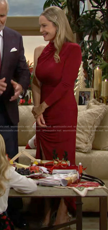 Donna’s red Christmas party dress on The Bold and the Beautiful