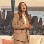 Drew’s check blazer and pants on The Drew Barrymore Show