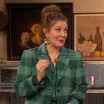 Drew’s green plaid blazer on The Drew Barrymore Show