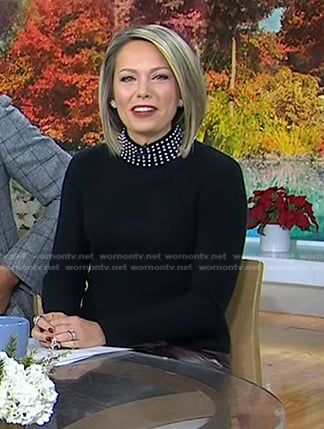 Dylan’s black pearl neck sweater on Today