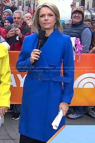 Dylan’s blue wrap coat on Today