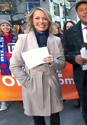 Dylan's grey wrap coat on Today