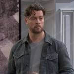 EJ DiMera's grey suede jacket on Days of our Lives
