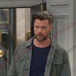 EJ DiMera’s grey suede jacket on Days of our Lives