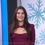 Elena Besser’s burgundy cutout dress on Today