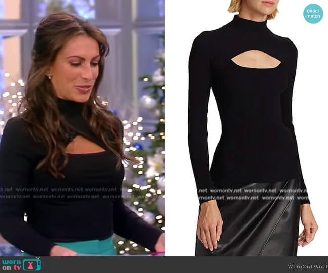 Elie Tahari Mock Turtleneck Cut Out Top worn by Alyssa Farah Griffin on The View