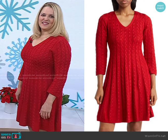 Eliza J Cable Knit Fit & Flare Sweater Dress worn by Dr. Carol Ash on Today