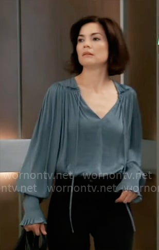 Elizabeth's blue blouse on General Hospital