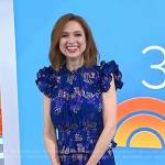 Ellie Kemper's blue floral ruffle dress on Today