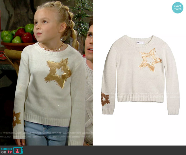 Epic Threads Long Sleeves Star Sweater worn by Kelly Spencer (Sophia Paras) on The Bold and the Beautiful