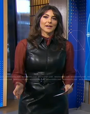 Erielle’s black sleeveless leather dress on Good Morning America
